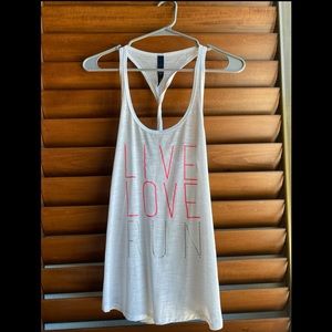Forever 21 Women’s Tank “Live, Love, Run,” COLOR: white, SIZE: XS